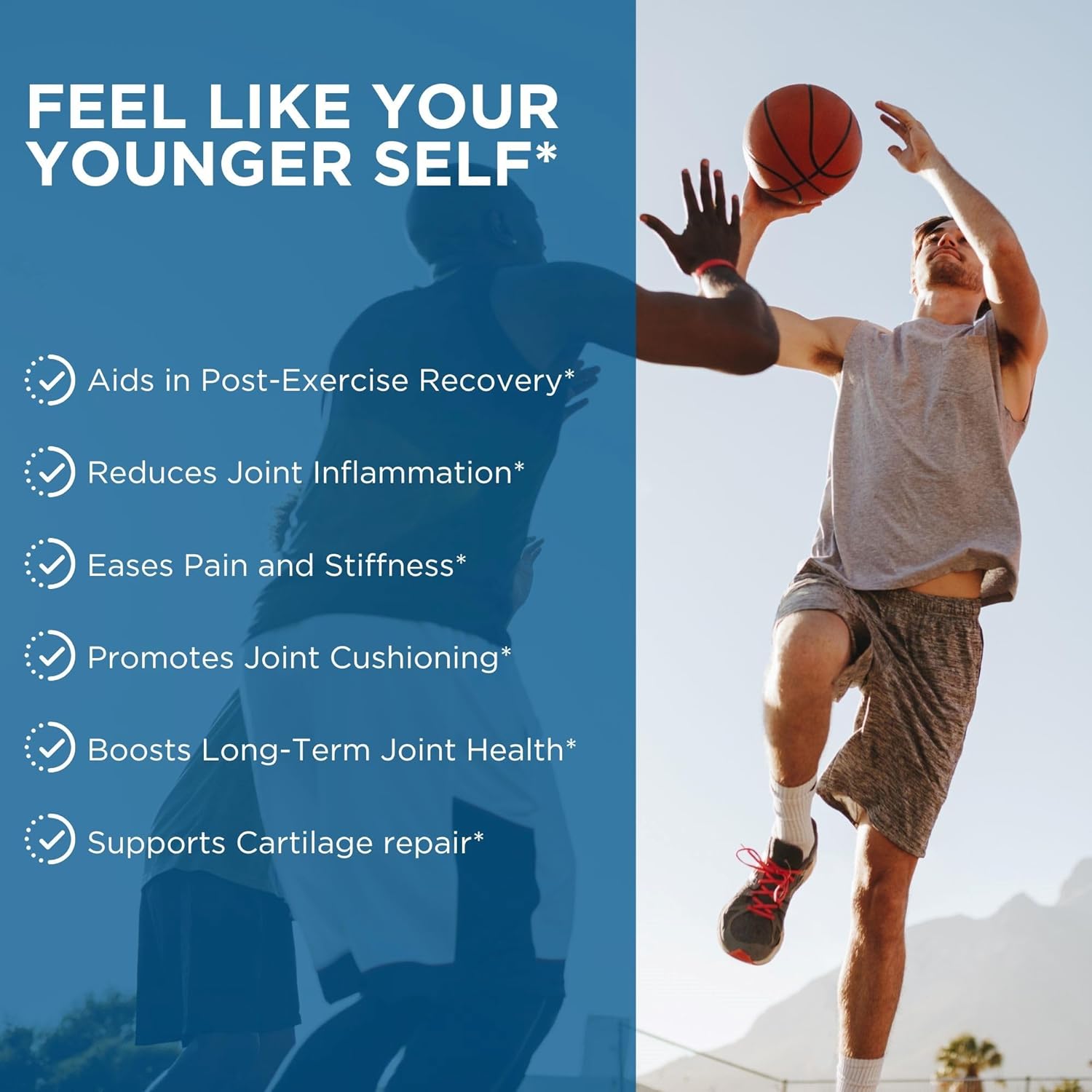 Maximum Joint Support Supplement with Glucosamine, Chondroitin, MSM, Boswellia, Turmeric, Quercetin, Bromelain - 90 Capsules