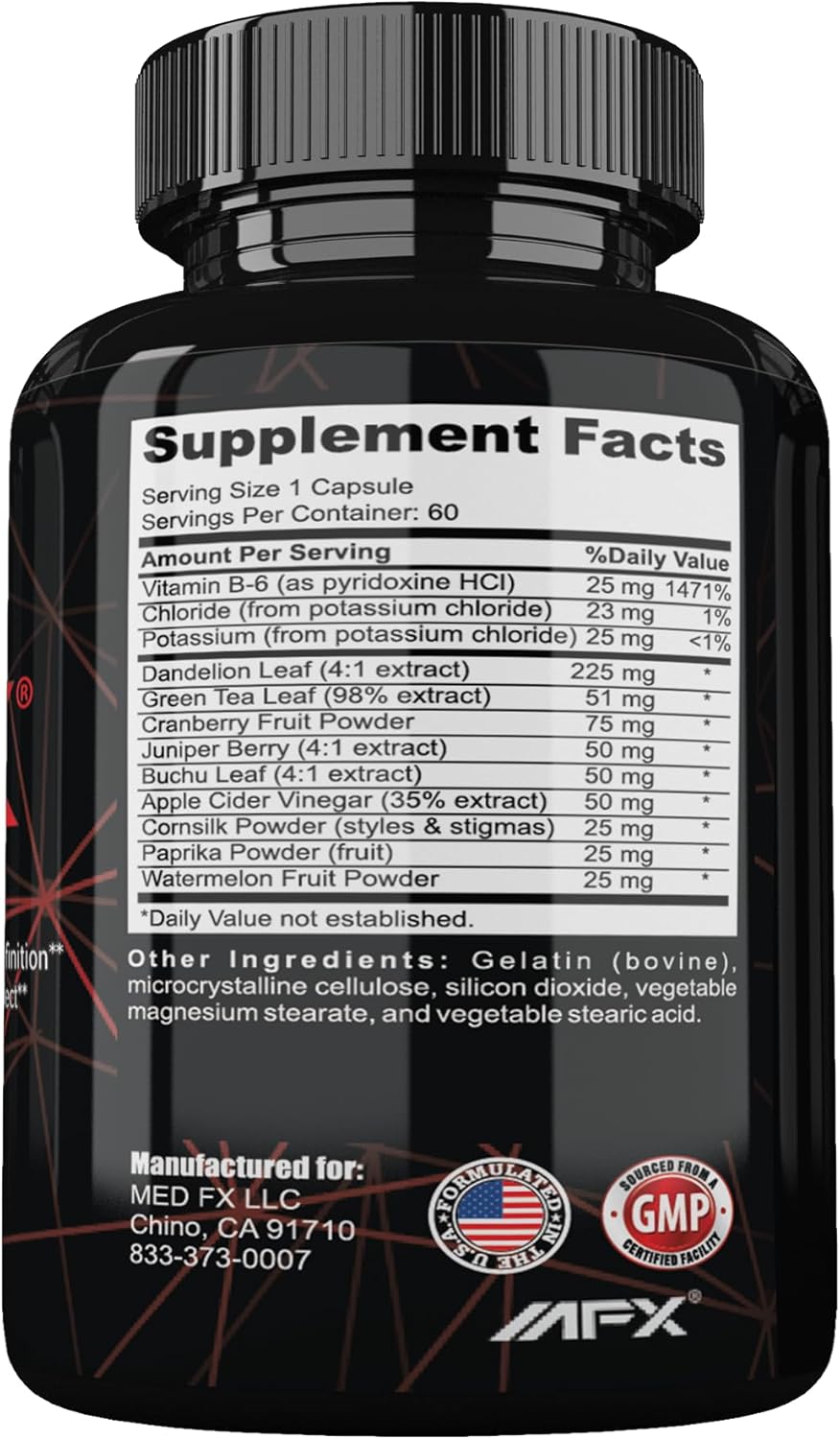 Maximum Strength Diuretic Pills for Water Retention & Lean Muscle Definition - 60 Capsules for Men & Women