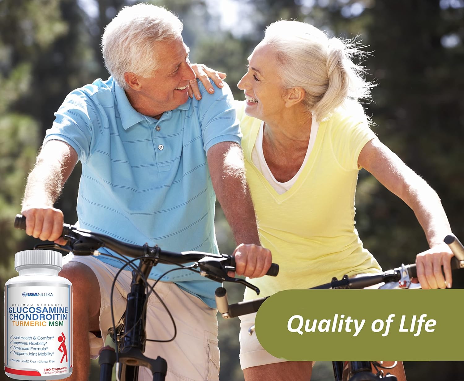 Maximum Strength Joint Health Support Supplement with Glucosamine, Chondroitin, MSM, Turmeric, and Boswellia - 2100mg, 180 Capsules - Made in USA by USANUTRA