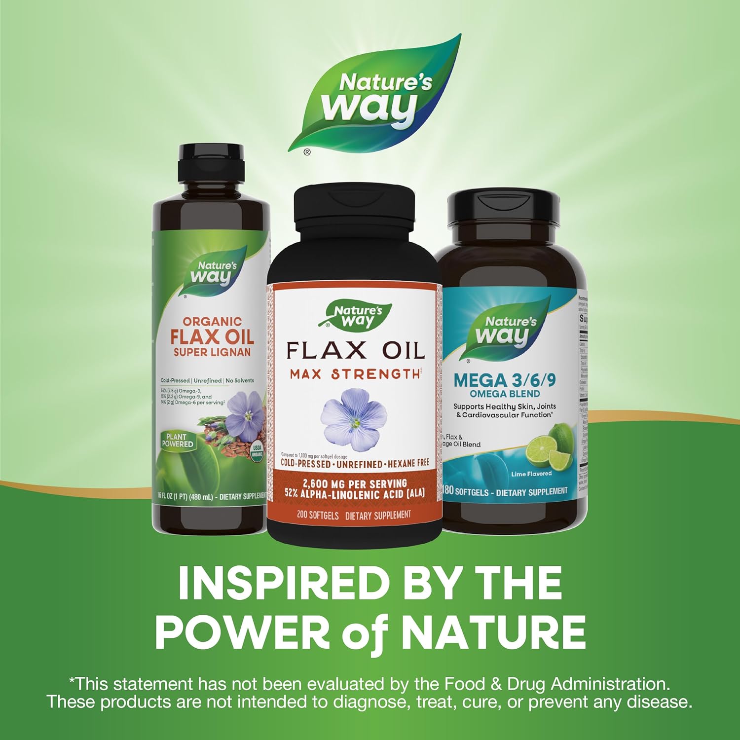 Maximum Strength Nature's Way Flax Oil Softgels for Heart Health - 200 Count