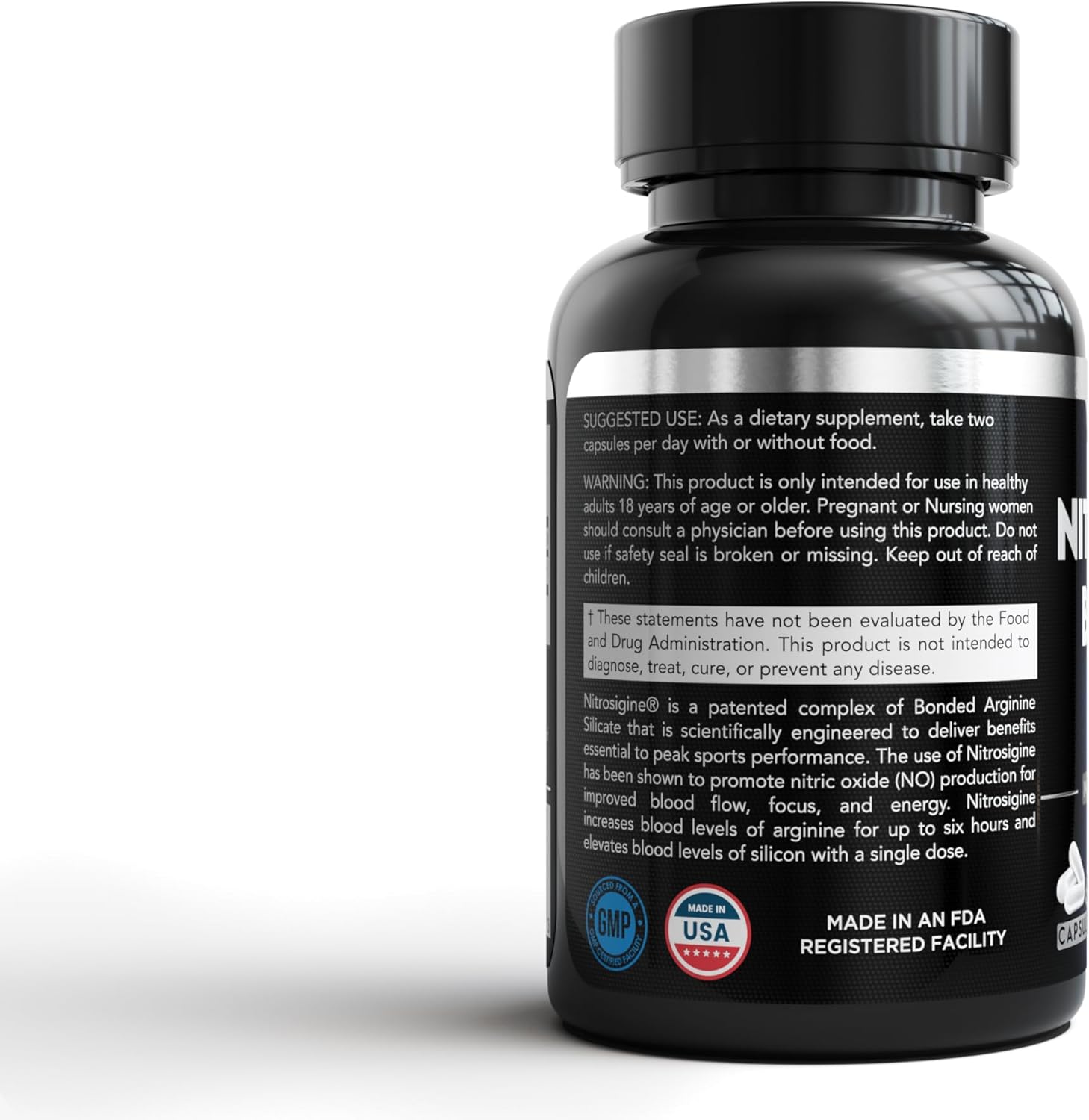 Maximum Strength Perkley Nitric Oxide Booster Capsules with Nitrosigine® for Muscle Growth, Pump, and Focus - Pre-Workout Supplement with Bonded Arginine Silicate