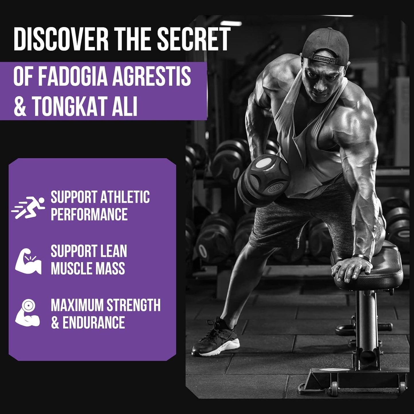 Maximum Strength Thalacy 2400mg Fadogia Agrestis & Tongkat Ali Supplement for Muscle Mass & Athletic Performance - 240 Softgels