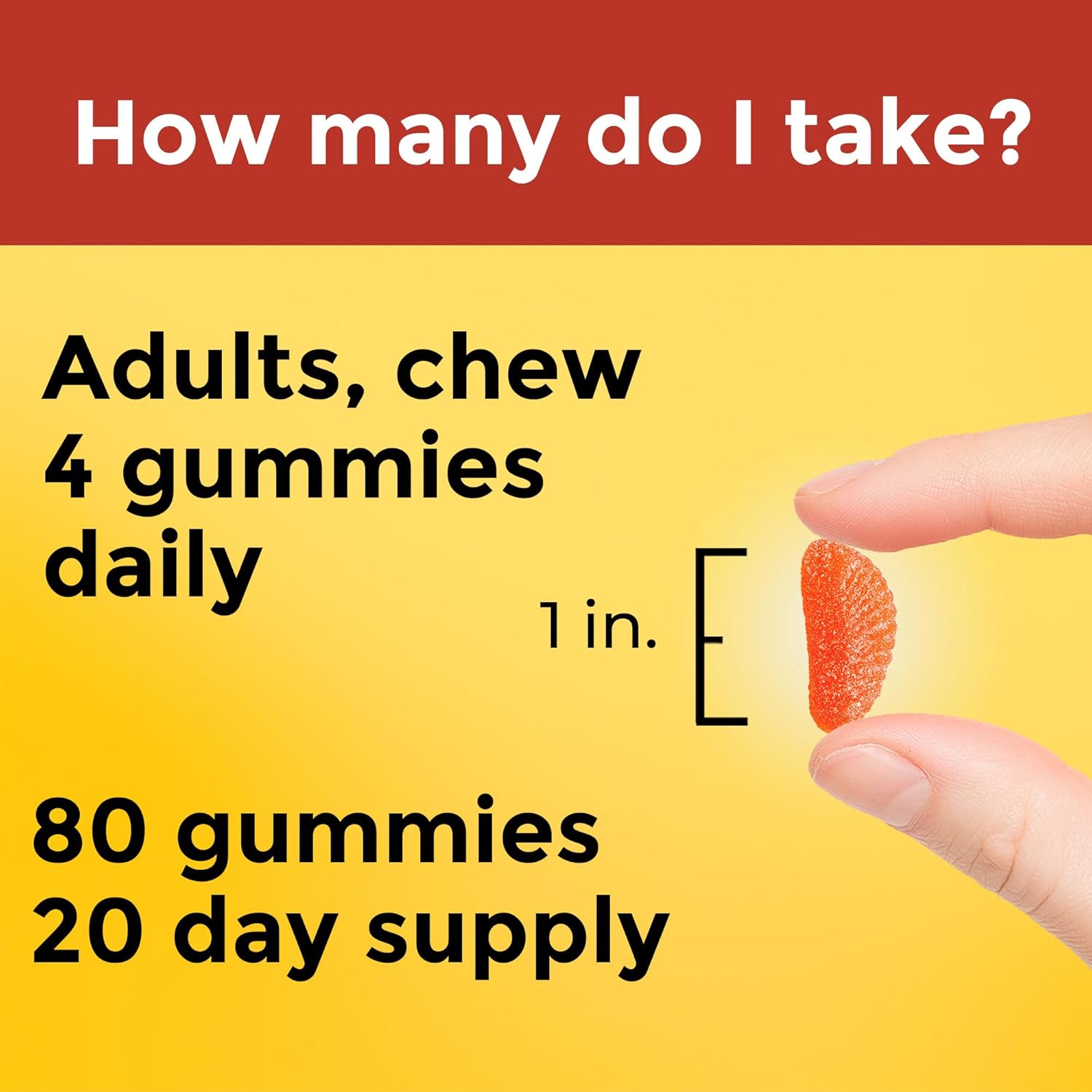 Maximum Strength Vitamin C Gummies 1000mg - Immune Support for Adults - 80 Gummies, 20 Day Supply