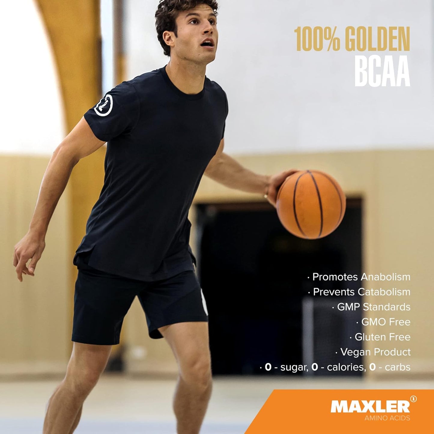 Maxler Golden BCAA Powder: Vegan Intra & Post Workout Drink for Muscle Recovery & Growth - Fruit Punch - 60 Servings
