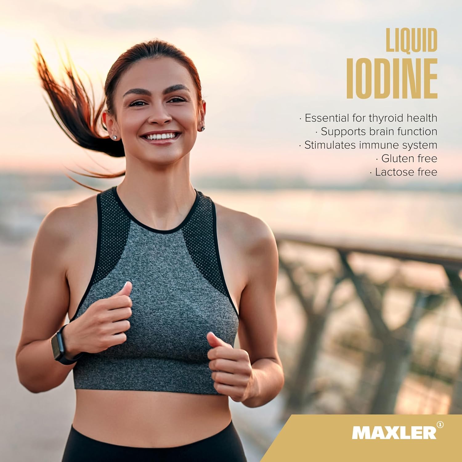 Maxler Liquid Iodine Drops (0.5%) - Vegan Thyroid Support Supplement with 150 mcg Potassium Iodide - GMO-Free Wild Berry Flavor