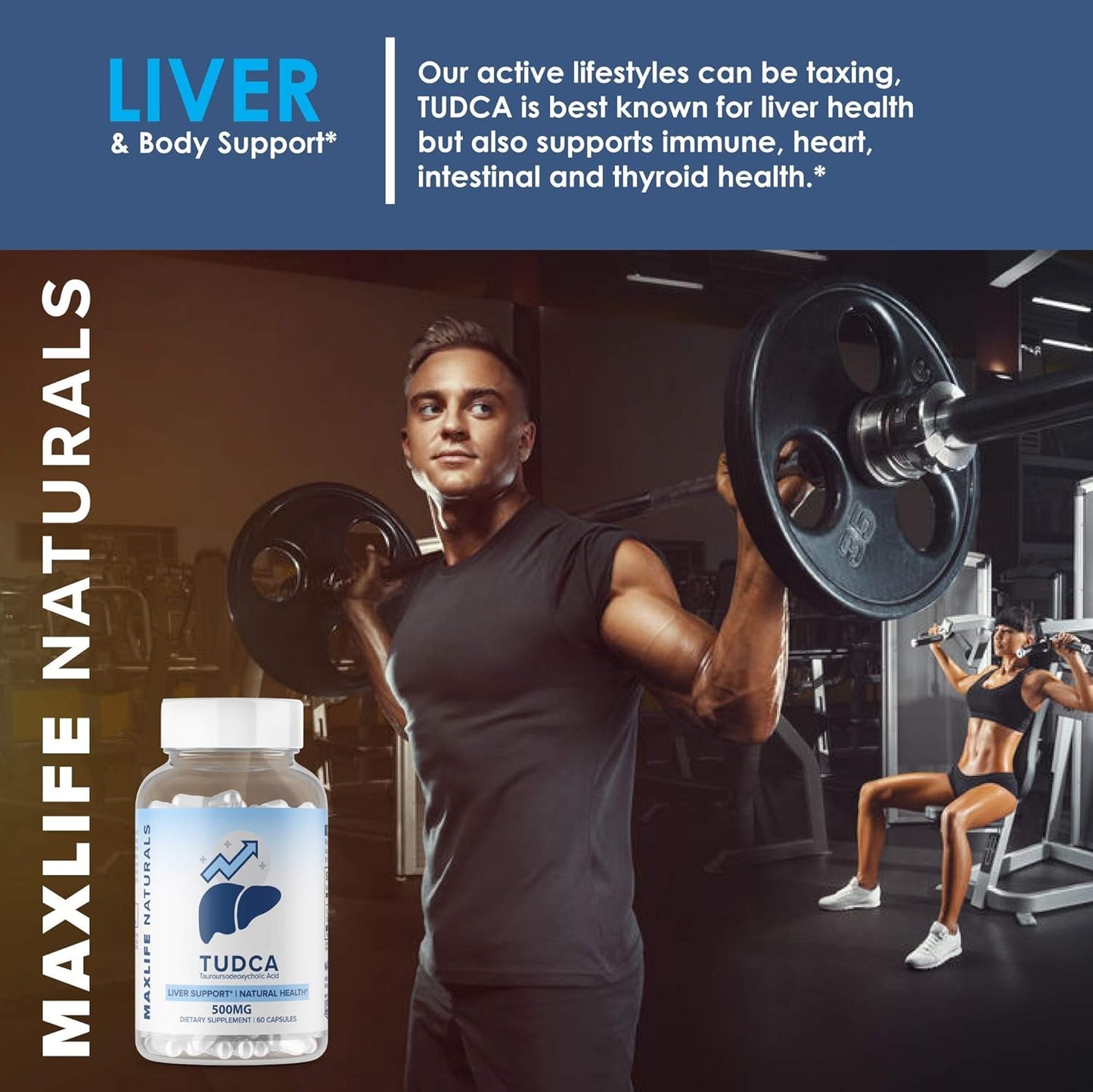 MAXLIFE NATURALS 3 Pack Tudca Liver Support Supplement 500mg - 180 Servings Liver Cleanse & Rescue Aid - Bile Salts for Liver Detox - Tauroursodeoxycholic Acid Supplement
