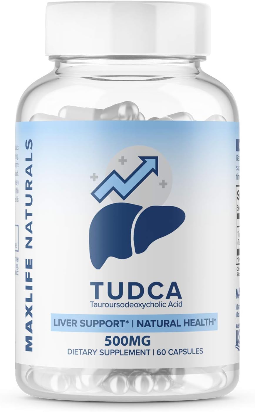 MAXLIFE NATURALS 3 Pack Tudca Liver Support Supplement 500mg - 180 Servings Liver Cleanse & Rescue Aid - Bile Salts for Liver Detox - Tauroursodeoxycholic Acid Supplement