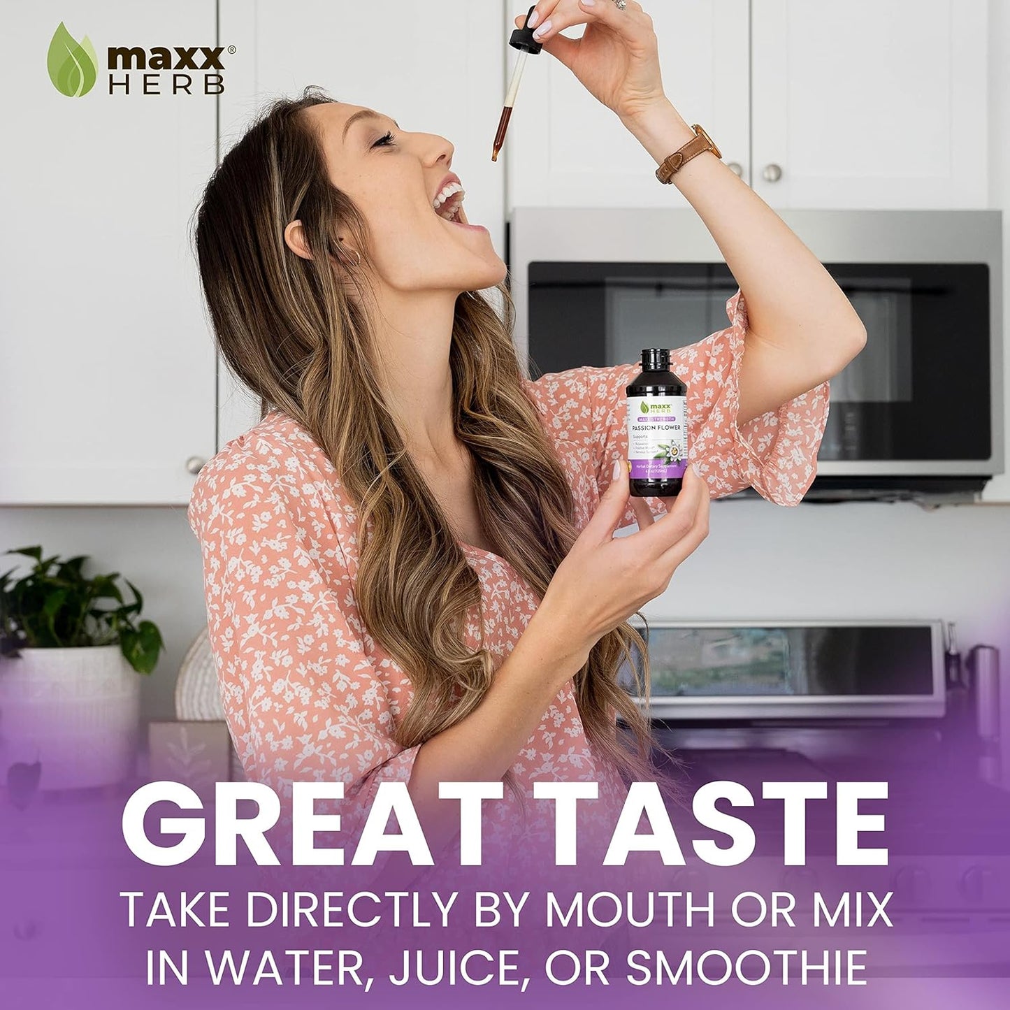 Maxx Herb Passion Flower Extract - High-Potency Liquid for Stress Relief and Relaxation, Alcohol-Free - 4 Bottles, 4 Oz Each (240 Servings)