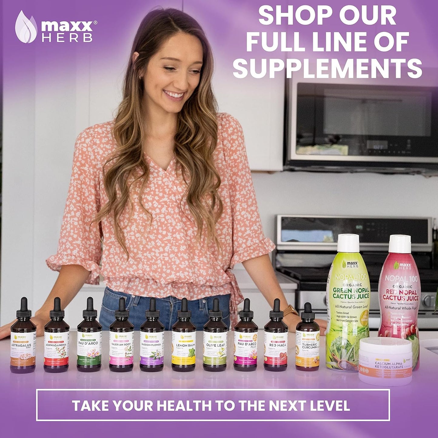 Maxx Herb Passion Flower Extract - High-Potency Liquid for Stress Relief and Relaxation, Alcohol-Free - 4 Bottles, 4 Oz Each (240 Servings)