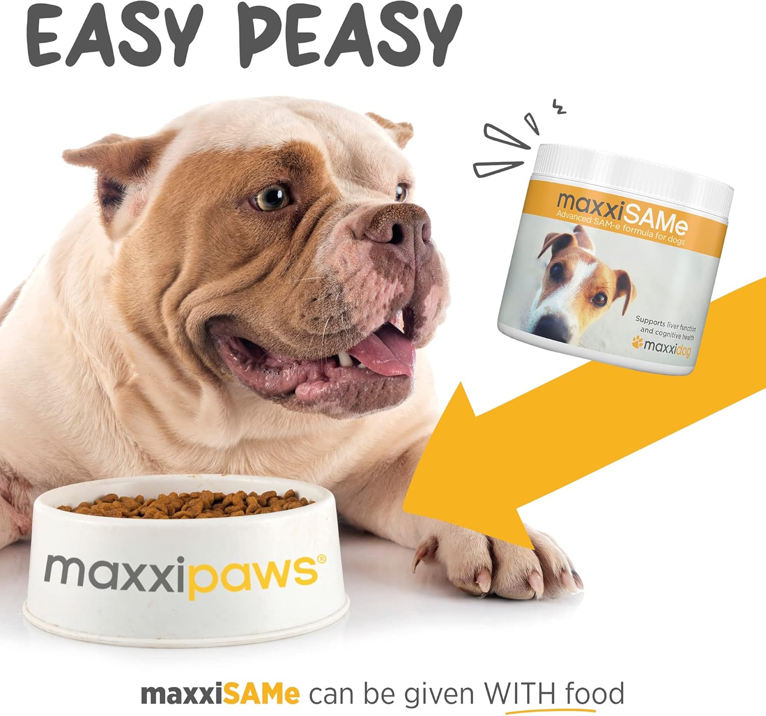 maxxipaws SAM-e Powder Supplement for Dogs - Liver, Cognitive & Joint Support - 5.3oz