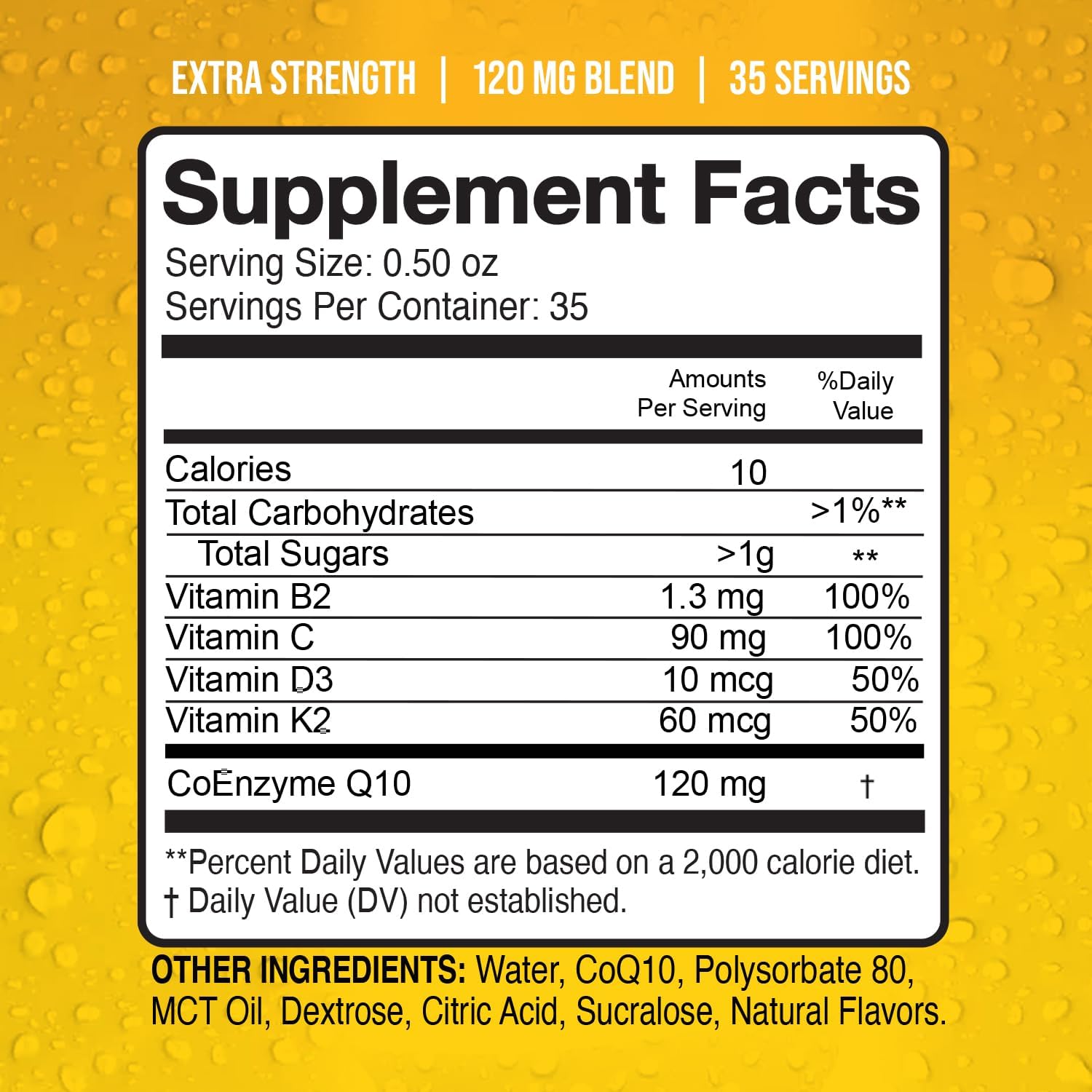 MBS Biotechnology Liquid CoQ10 120mg: Bioavailable Ubiquinone for Heart, Bone, Skin Health - 35 Servings, 17oz Bottle
