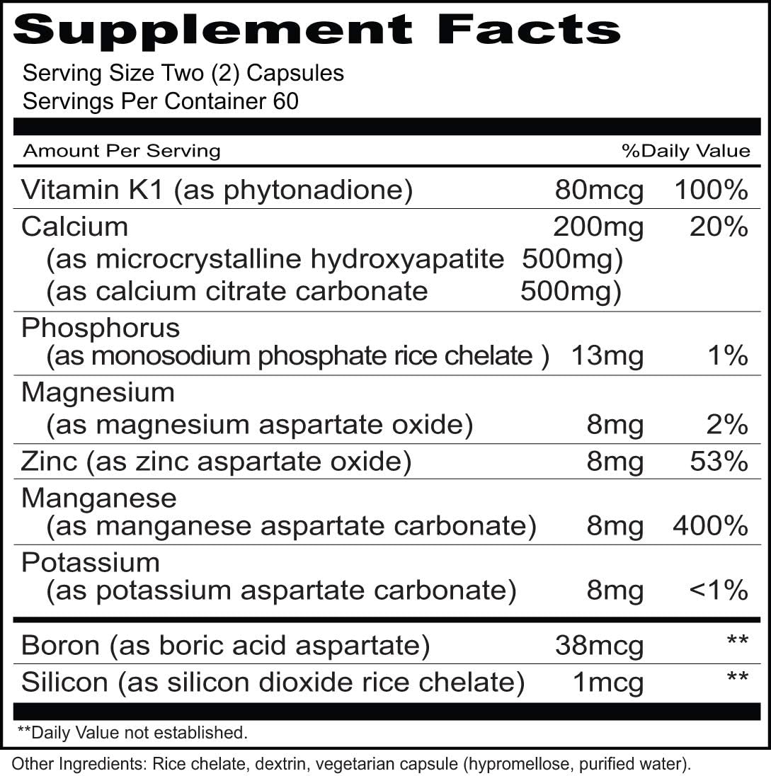 M.C.H.C. Calcium 120 Capsules - Promotes Healthy Bone Formation and Density - Priority One Vitamins