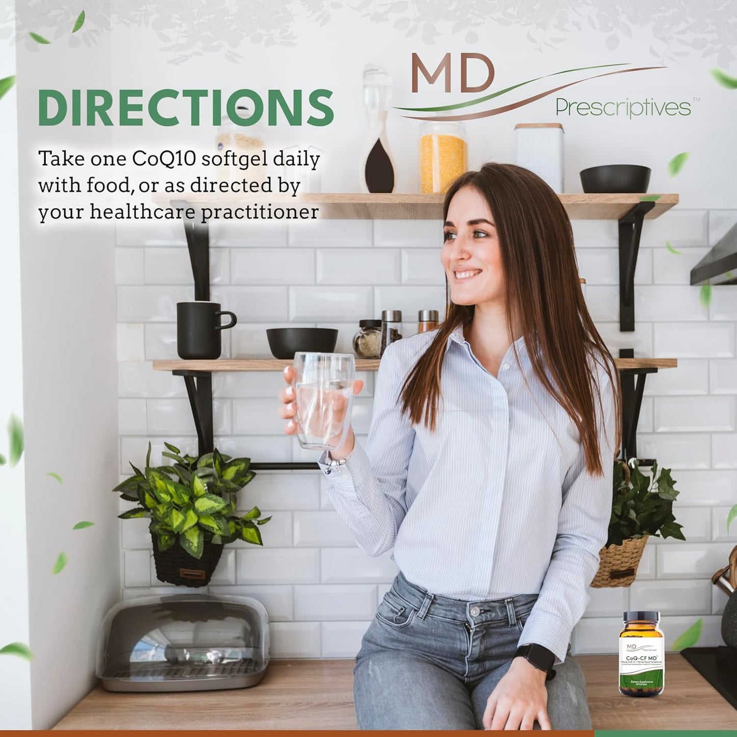 MD Prescriptives Coq-CF MD - High Absorption CoQ10 with Vitamin E - 100mg Coenzyme Q10 Supplement - 60 Softgels - One Daily Capsule