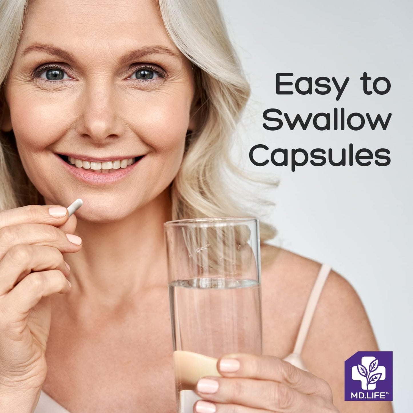 MD.LIFE Magnesium Citrate and Potassium Supplement - 90 Capsules, 90 Count Bottle