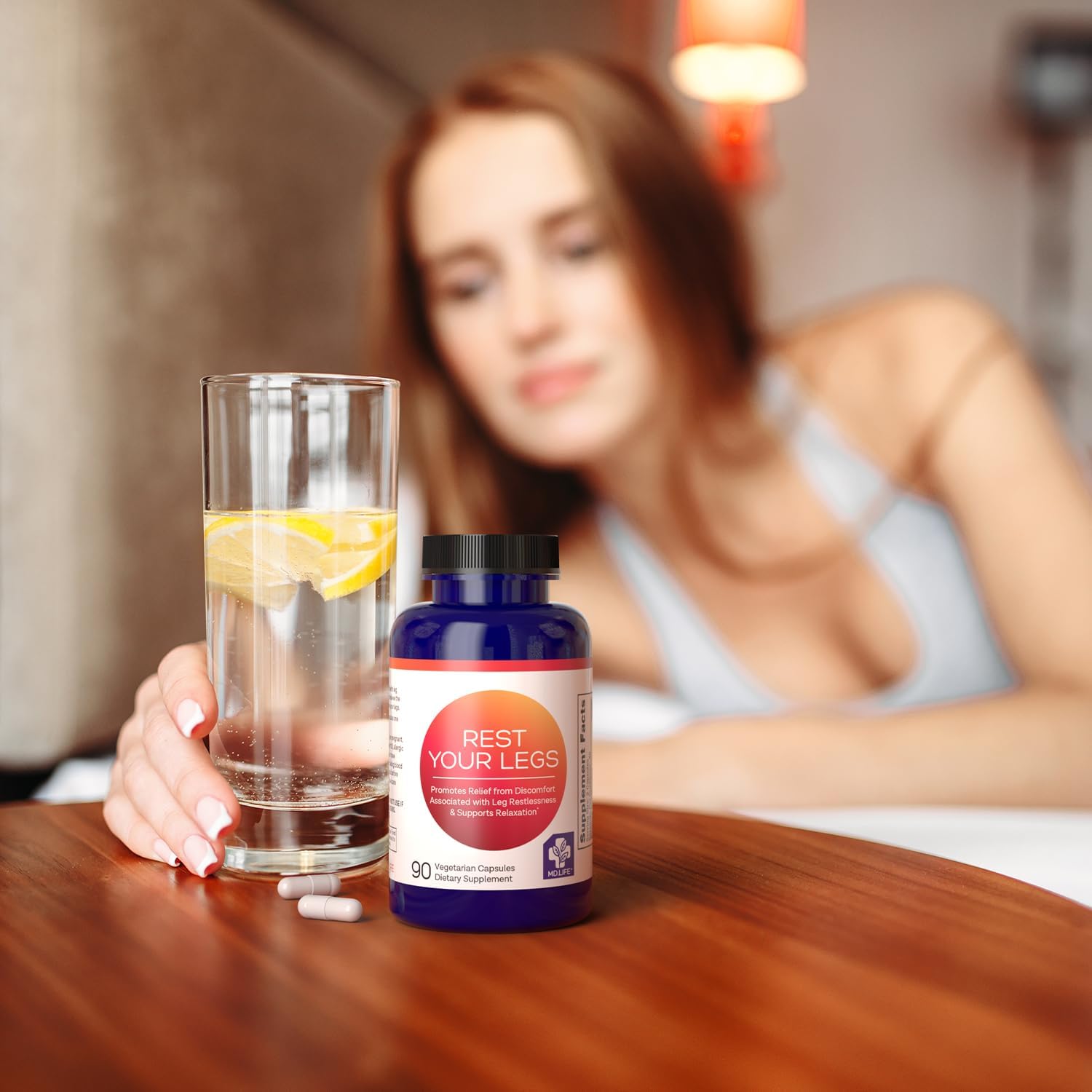 MD.Life Rest Your Legs Capsules - Leg Cramp Relief with Vitamin D3 & Curcumin - Suan Zao Ren for Joint Health & Sleep - 90 Vegan Capsules