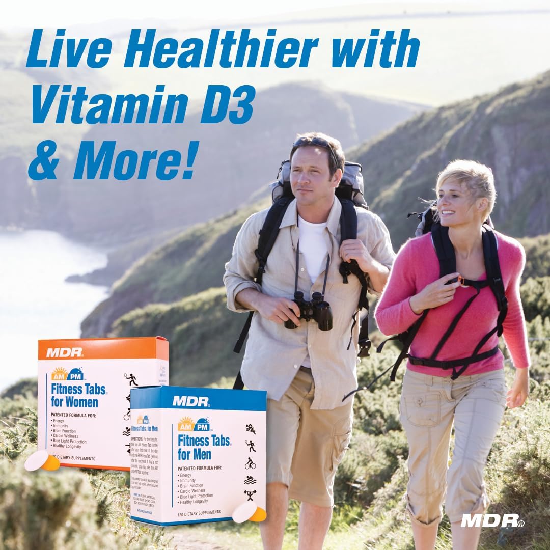 MDR Fitness Tabs Women's Patented Multivitamin for Energy & Fitness - ATP & NAD Support - AM/PM Formulas - 2 Month Supply