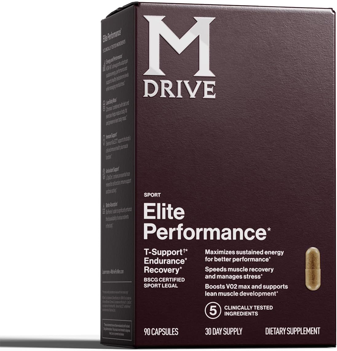 Mdrive Elite Test Booster for Men - Supports Immune Health, Energy, Recovery, and Lean Muscle with Ashwagandha and Fenugreek - 90 Capsules