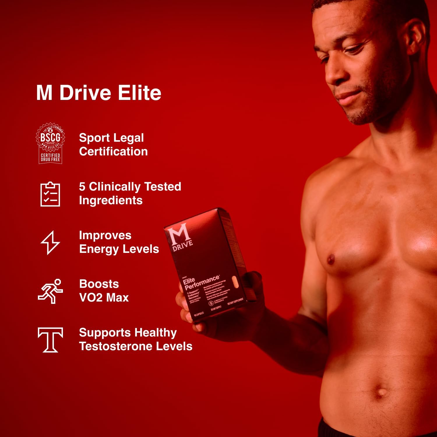 Mdrive Elite Test Booster for Men - Supports Immune Health, Energy, Recovery, and Lean Muscle with Ashwagandha and Fenugreek - 90 Capsules