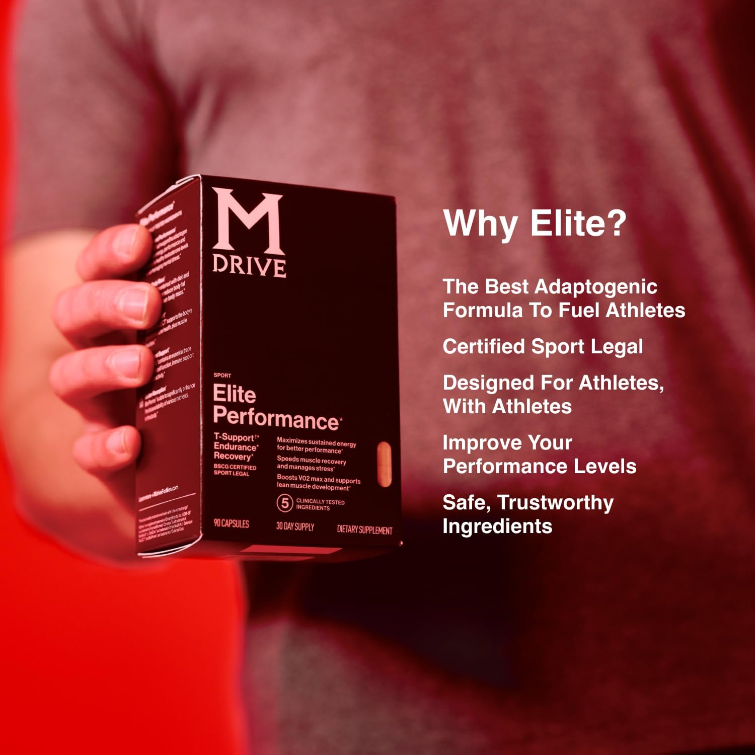 Mdrive Elite Test Booster for Men - Supports Immune Health, Energy, Recovery, and Lean Muscle with Ashwagandha and Fenugreek - 90 Capsules