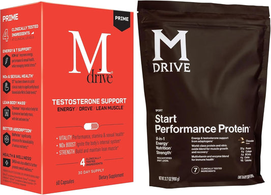 Mdrive Prime Start Supplement Boosts Energy, Strength, Lean Muscle, Digestion, Immune Health, Nitric Oxide, and Recovery
