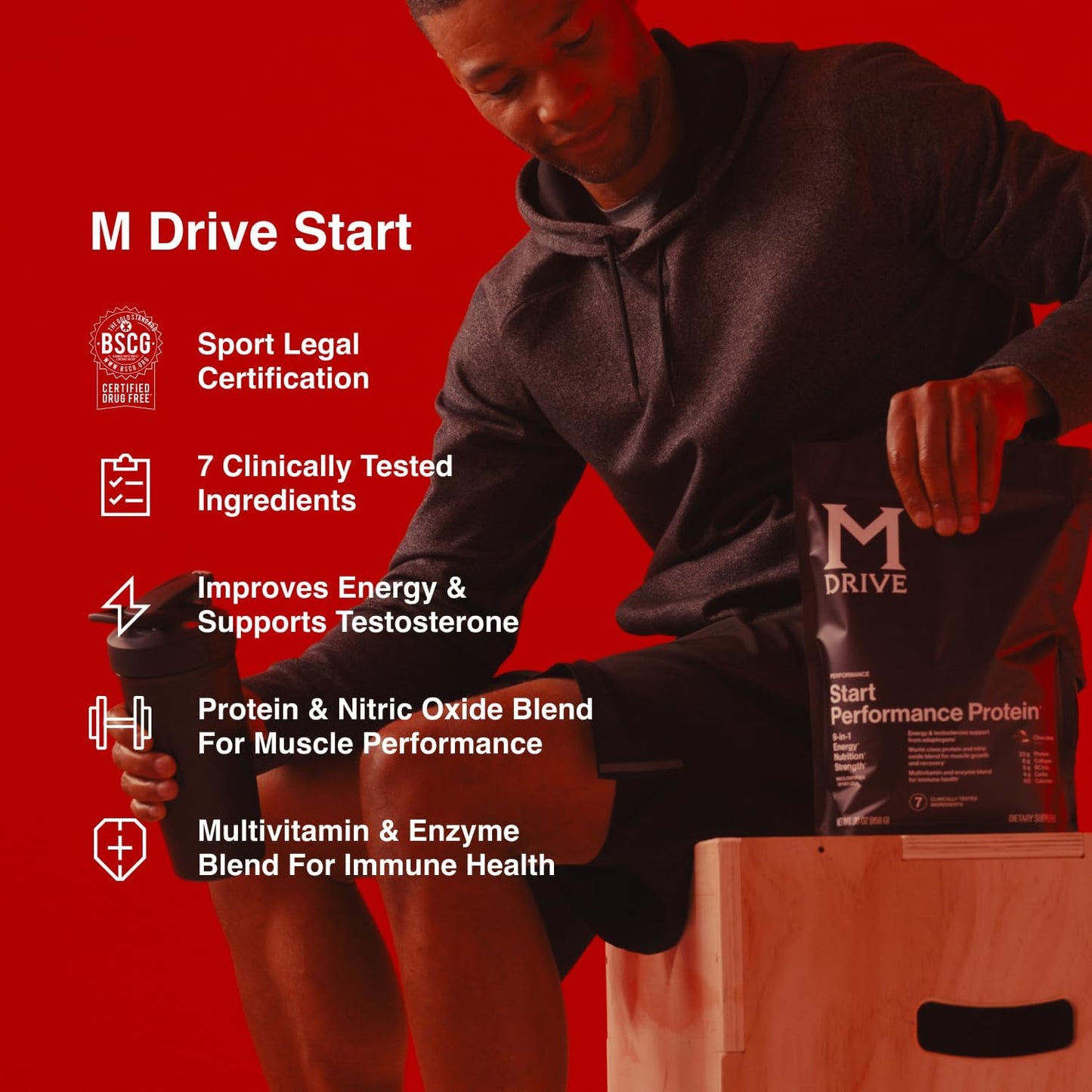 Mdrive Prime Start Supplement Boosts Energy, Strength, Lean Muscle, Digestion, Immune Health, Nitric Oxide, and Recovery