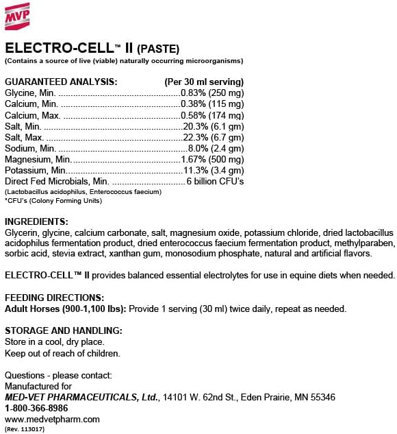 Med-Vet Pharmaceuticals Electro-Cell II Electrolyte Paste 5-Pack for Horses - 10 Doses