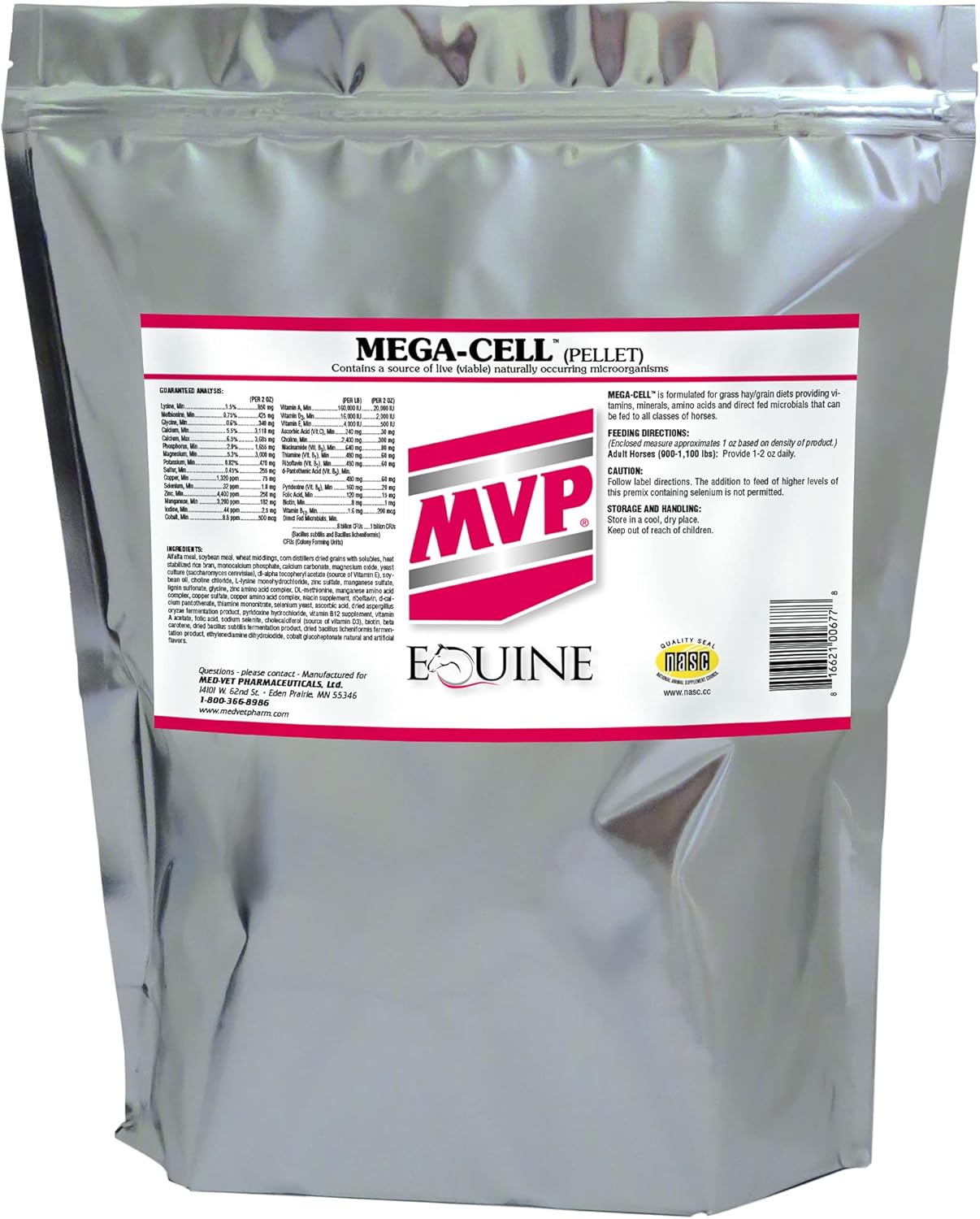 Med-Vet Pharmaceuticals Mega-Cell (10lb) Equine Vitamin & Mineral Supplement for Balanced Support