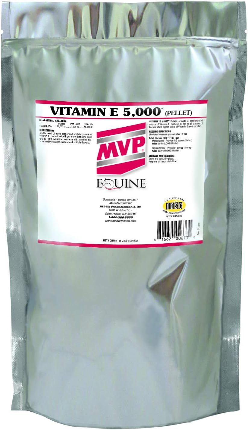 Med-Vet Pharmaceuticals Vitamin E 5,000 (3lb) Pellets for Equine Health