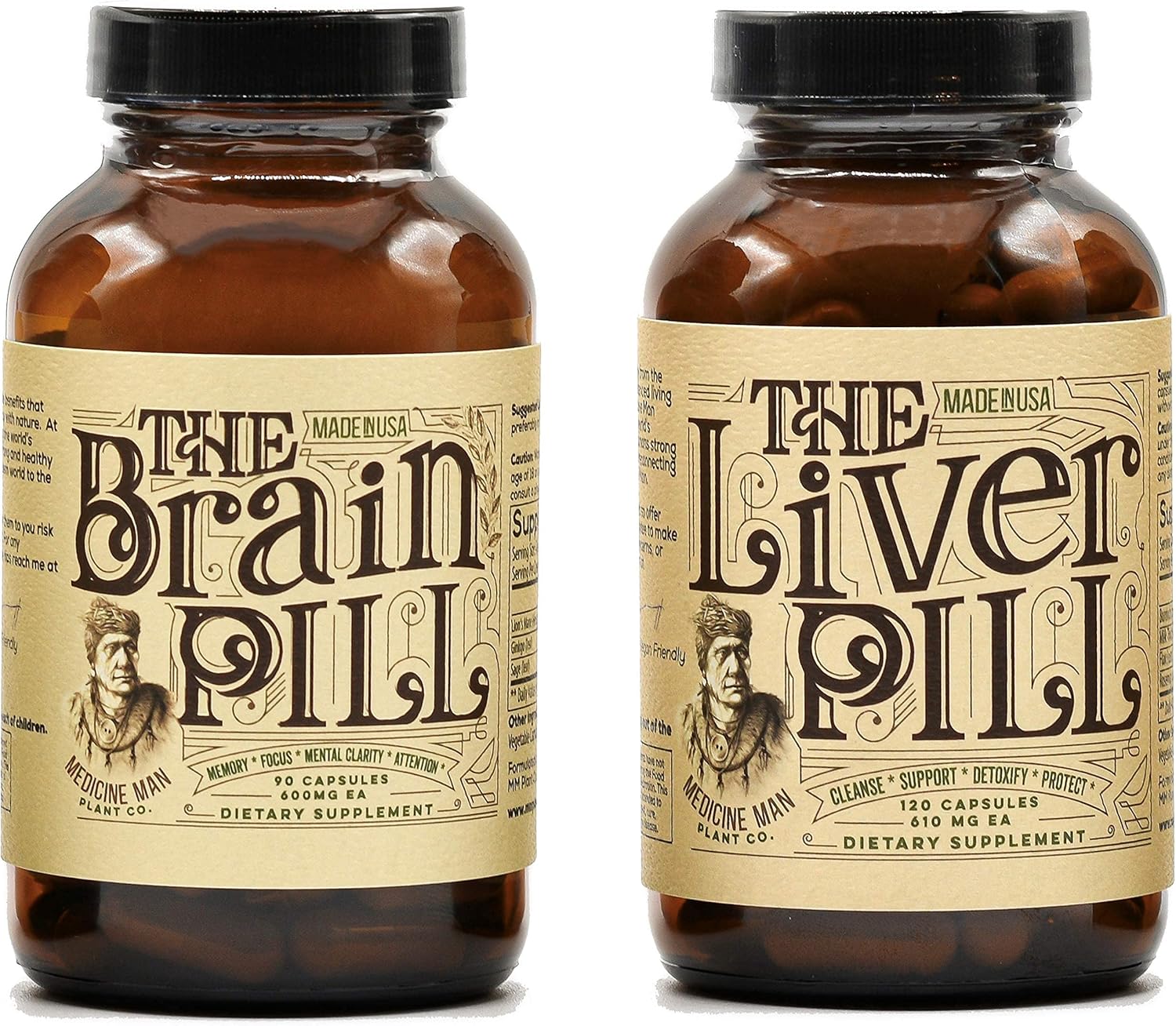 Medicine Man Plant Co. Warrior Bundle: Liver & Brain Pills - 30 Day Supply