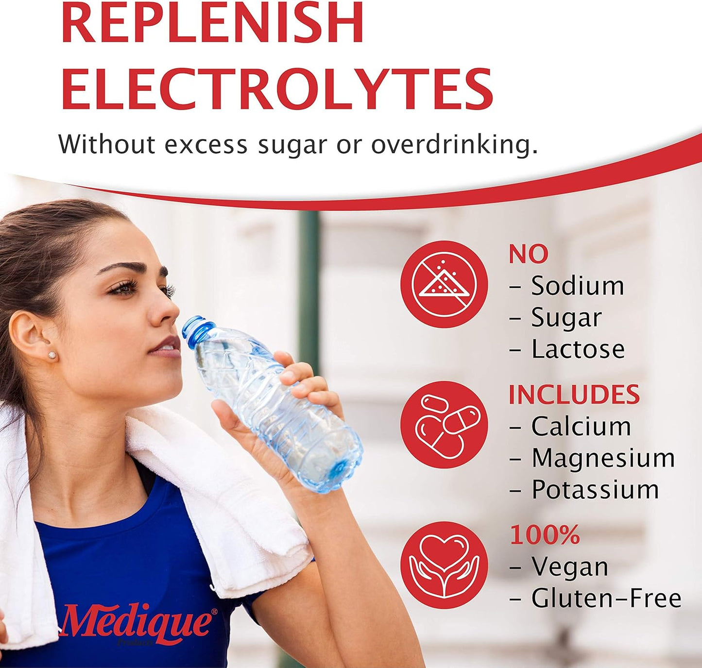 Medique 03033 Electrolyte Tablets with Potassium Chloride for Cramps, 400-Tablet Pack