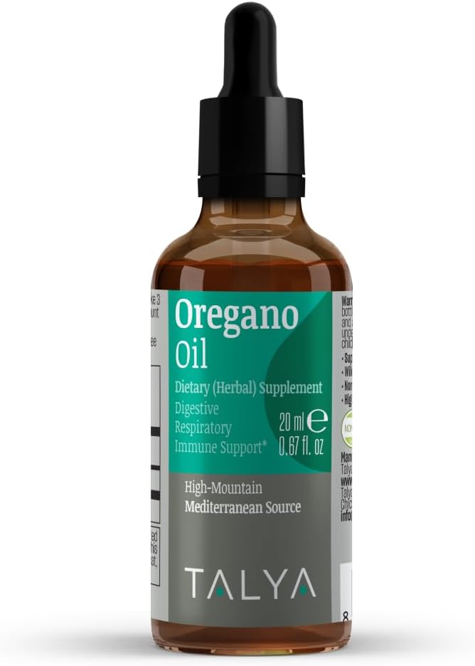 Mediterranean Oregano Oil 0.67 fl.oz | Liquid Oregano Extract | Supports Immune System, Digestion | High Carvacrol | Non-GMO Vegan