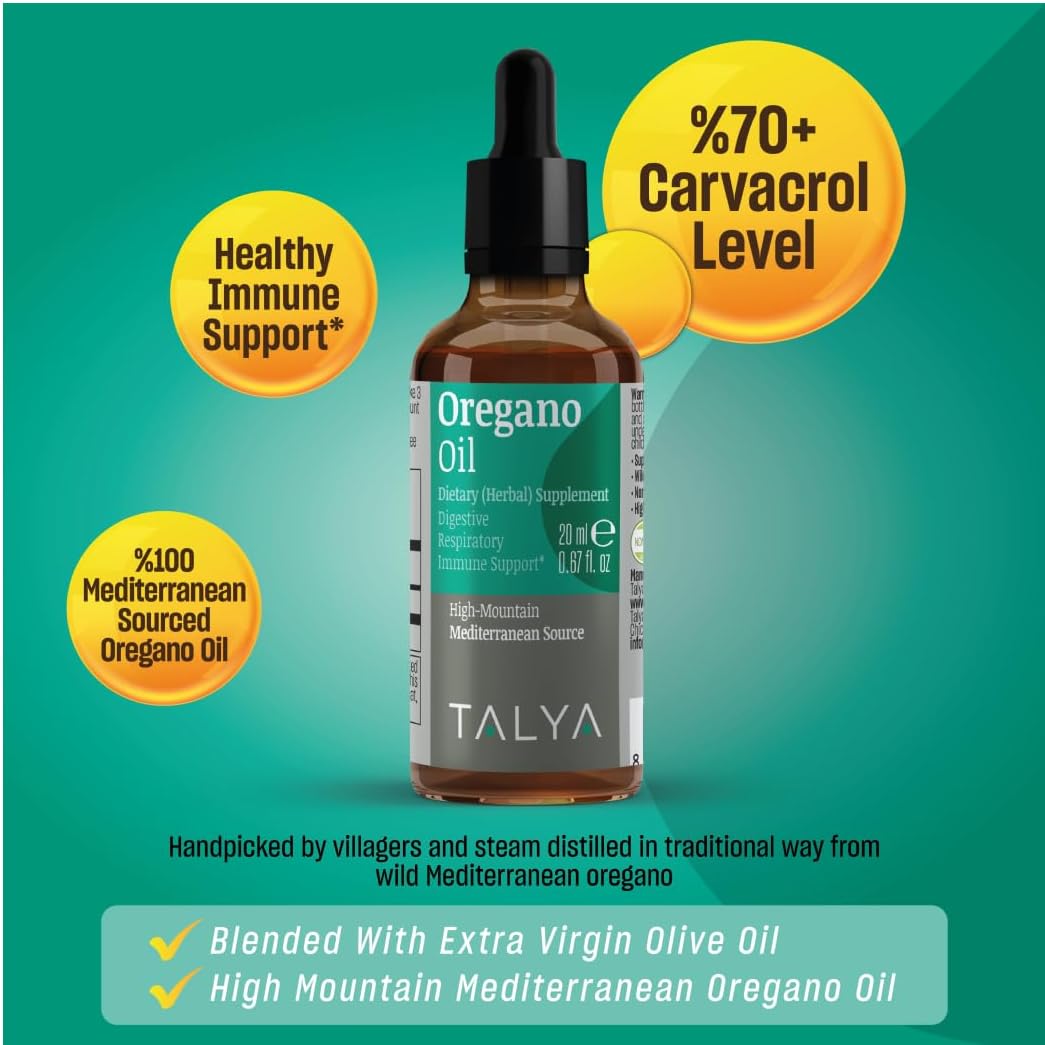 Mediterranean Oregano Oil 0.67 fl.oz | Liquid Oregano Extract | Supports Immune System, Digestion | High Carvacrol | Non-GMO Vegan