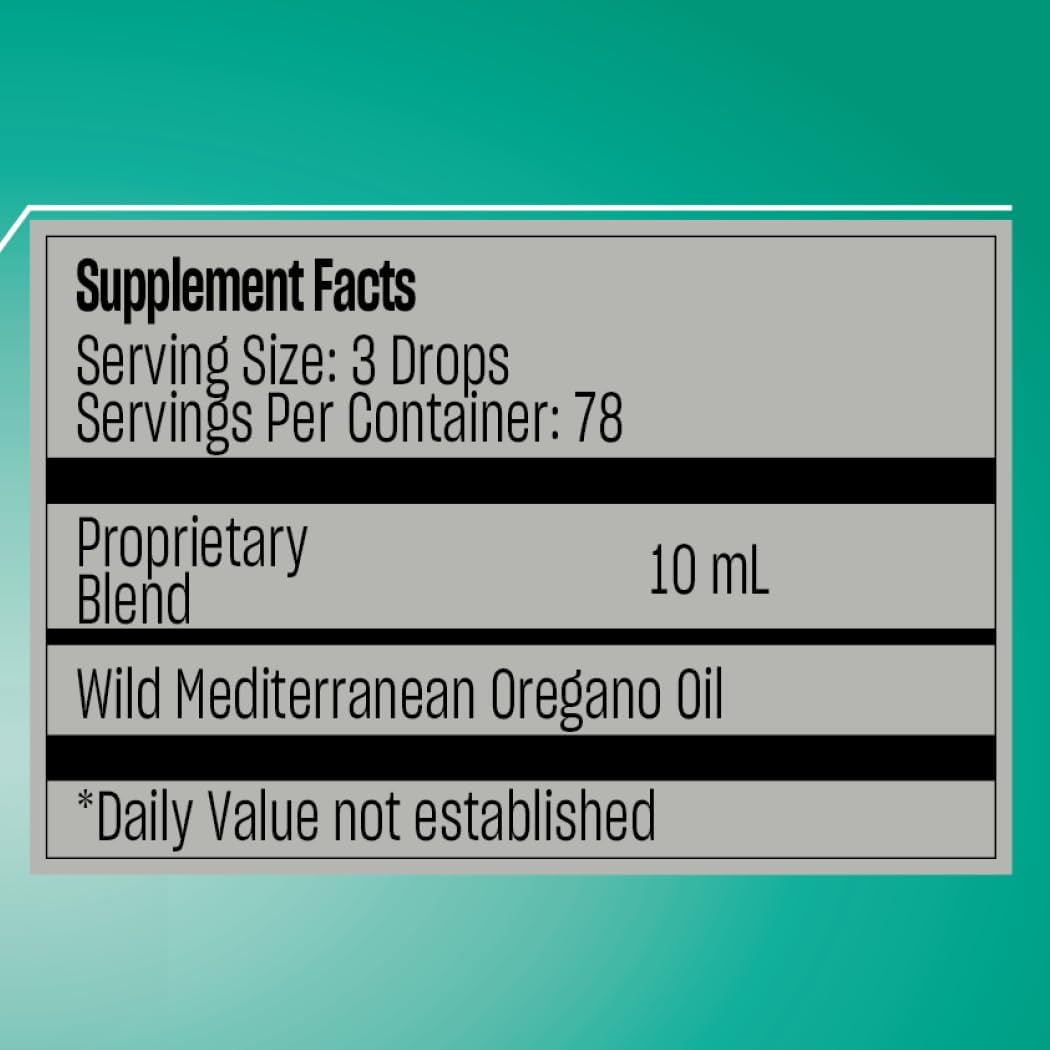 Mediterranean Oregano Oil 0.67 fl.oz | Liquid Oregano Extract | Supports Immune System, Digestion | High Carvacrol | Non-GMO Vegan