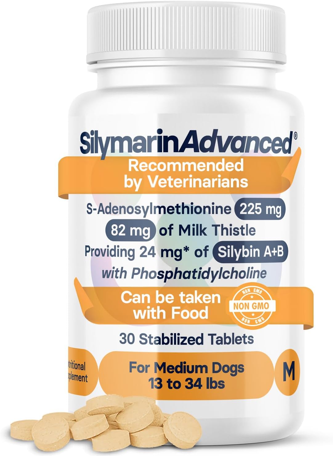 Medium Dog Liver Health Supplement with Silymarin, S-Adenosylmethionine, and Silybin - 30 Tablets