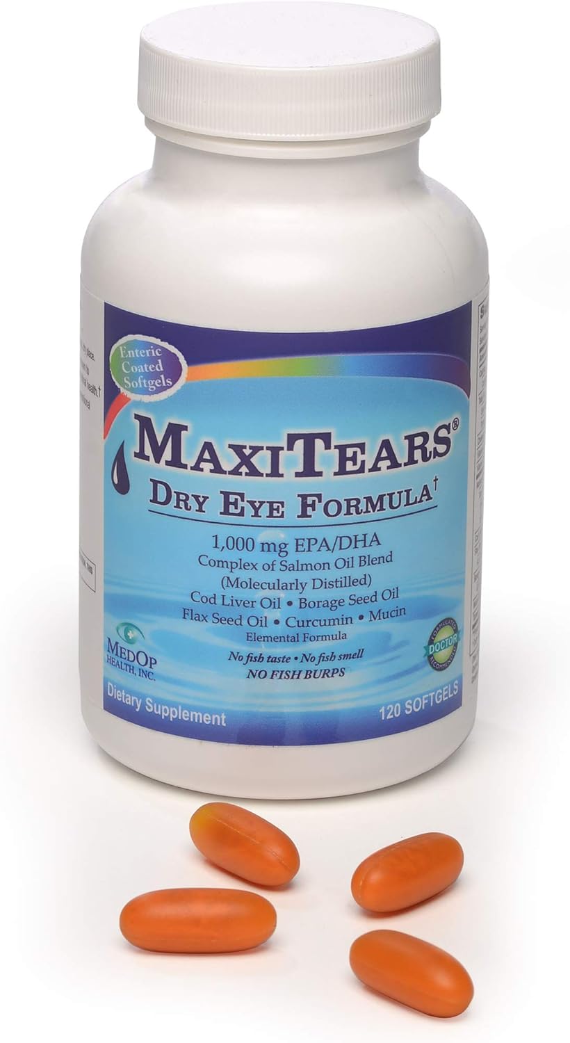 MedOp MaxiTears Dry Eye Formula - 120 Softgels, 1 Bottle - Relief for Dry Eyes
