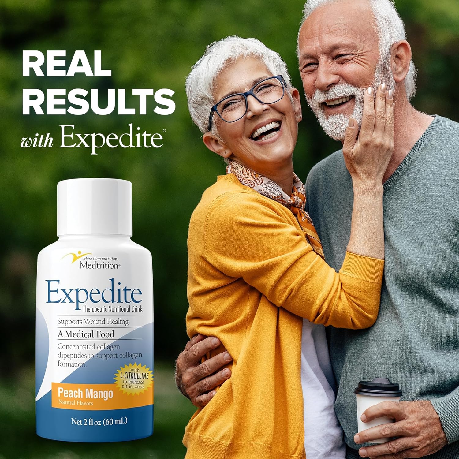 Medtrition Expedite Liquid Collagen - Enhanced Collagen Peptides Formula for Wound Healing, Surgery Recovery, Diabetic Foot Ulcers, Skin Health - 24 Bottles