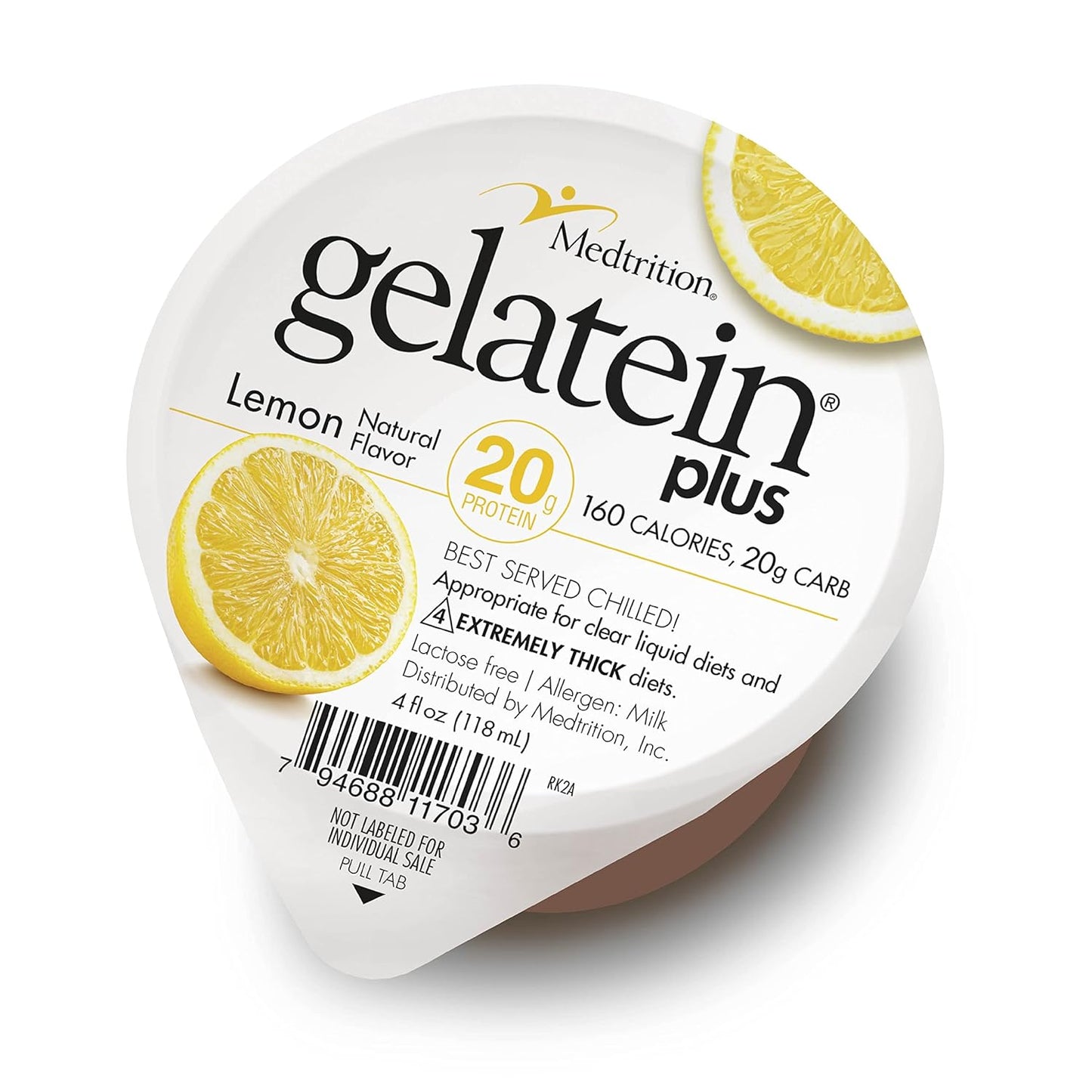 Medtrition Gelatein Plus Lemon: 20g Protein, Clear Liquid Diet, Swallowing Issues, Dialysis, Oncology, Pre/Post-Workout Snack (36 Pack)