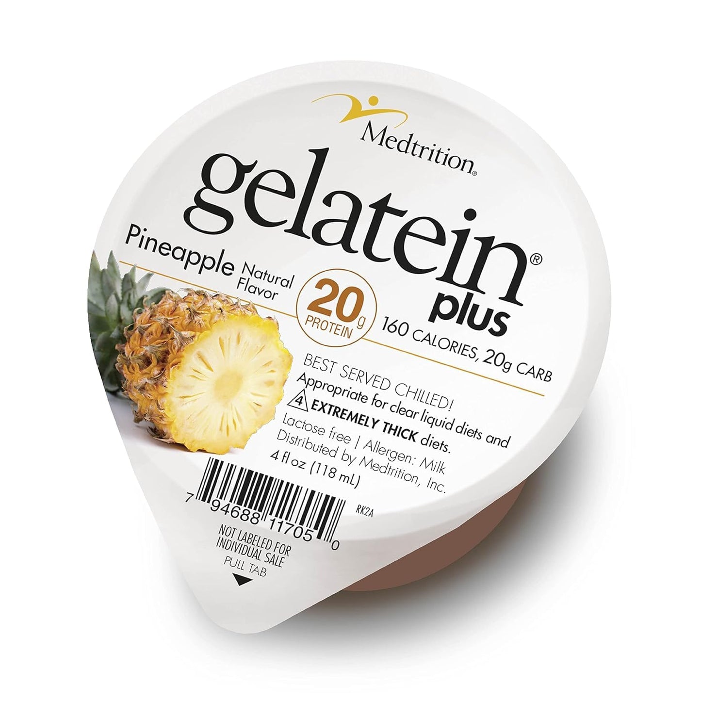 Medtrition GelaTein Plus Pineapple - 20g Protein for Clear Liquid Diets, Swallowing Issues, Dialysis, Oncology - Ideal Pre or Post-Workout Snack (36 Pack)