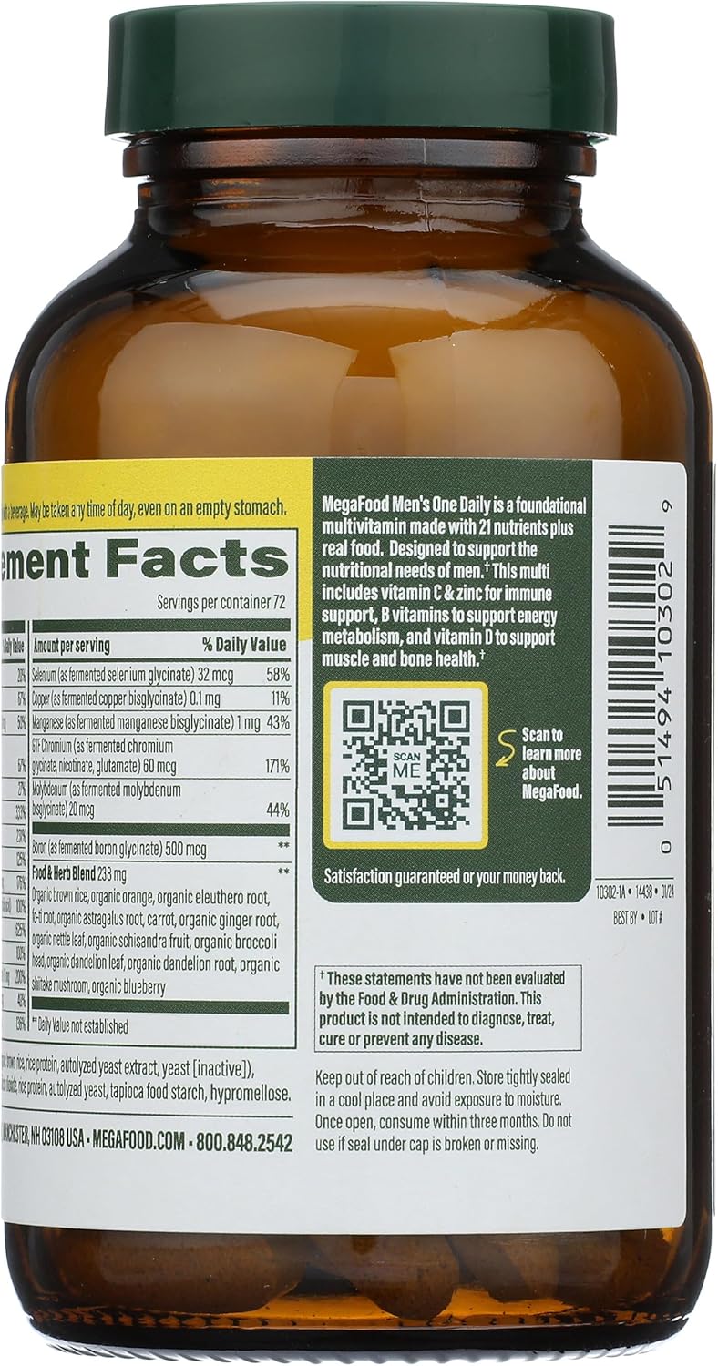 MEGAFOOD Men's One Daily Multivitamin, 72 Tablets