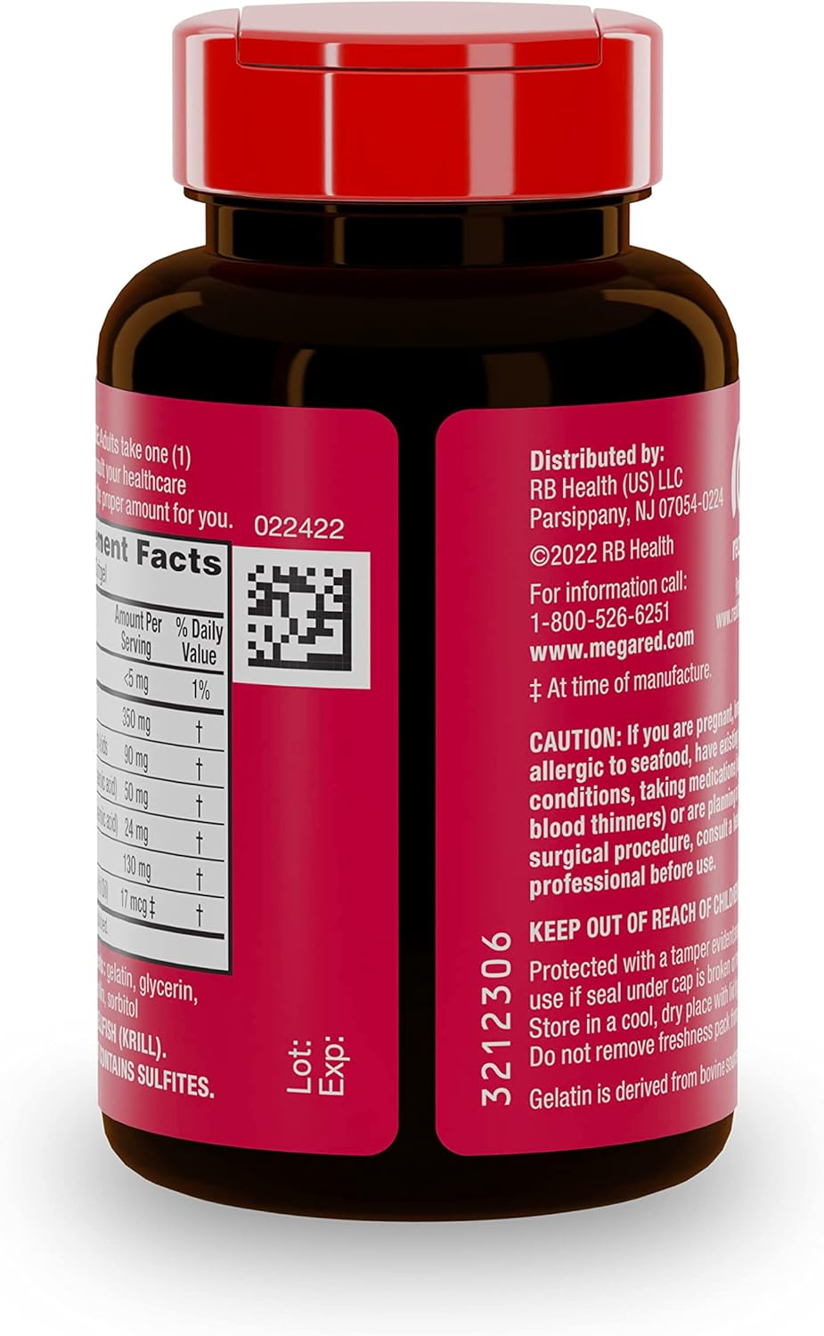 MegaRed Krill Oil Softgels 350mg, 60 Count - High EPA & DHA Omega-3 Fatty Acids, Astaxanthin Antioxidant, No Fishy Aftertaste