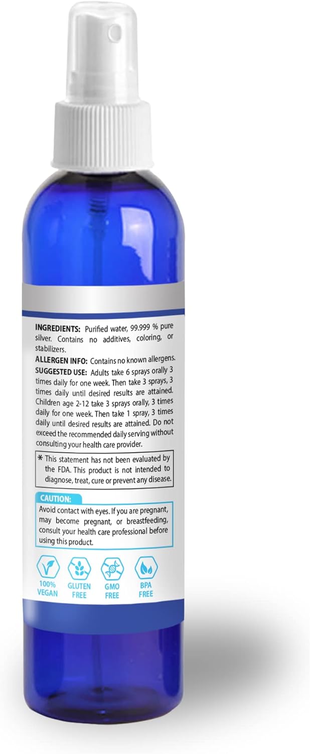 MEINTU Human™ Ionic Silver Spray - 100ml TSA Travel Size for Immune Support - 30 PPM Colloidal Silver Supplement for Adults, Kids, Pets