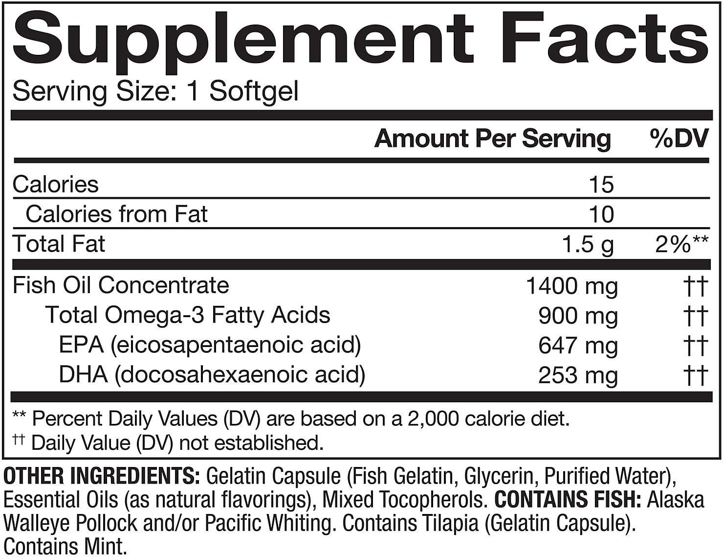 Member's Mark Omega 3 Fish Oil 1400mg (900mg EPA/DHA) Enteric Coated 150 Softgels - Buy Now!