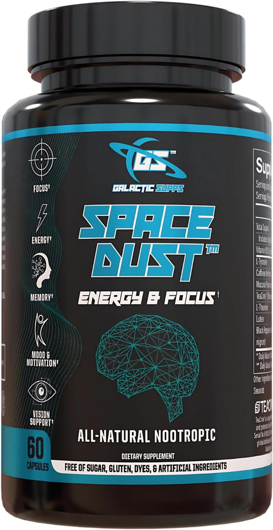 Memory and Focus Supplement for Men and Women - Natural Nootropic Brain Booster for Seniors - Enhances Reaction Times and Eye Health - All-Day Brain Energy - Ideal for Gamers