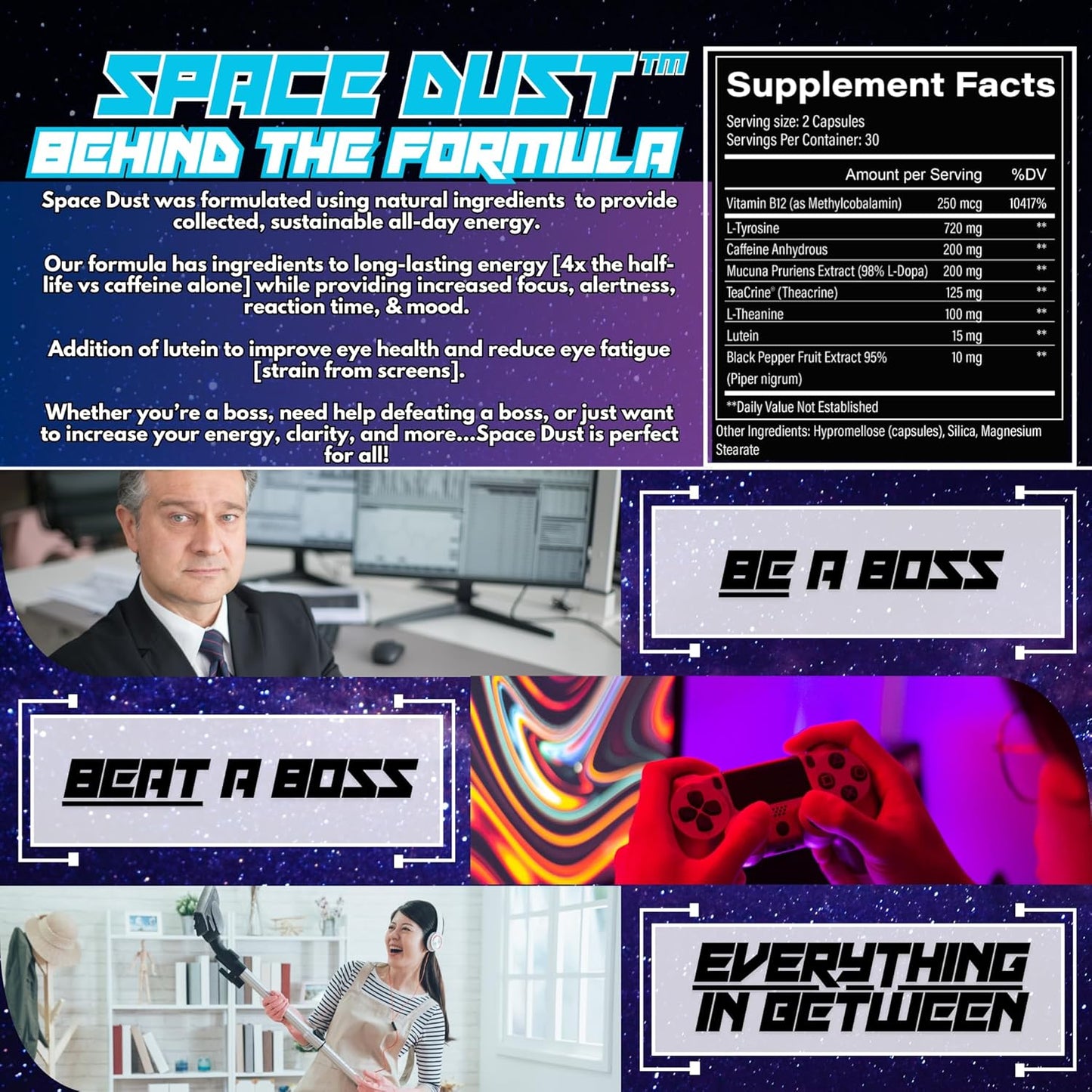 Memory and Focus Supplement for Men and Women - Natural Nootropic Brain Booster for Seniors - Enhances Reaction Times and Eye Health - All-Day Brain Energy - Ideal for Gamers