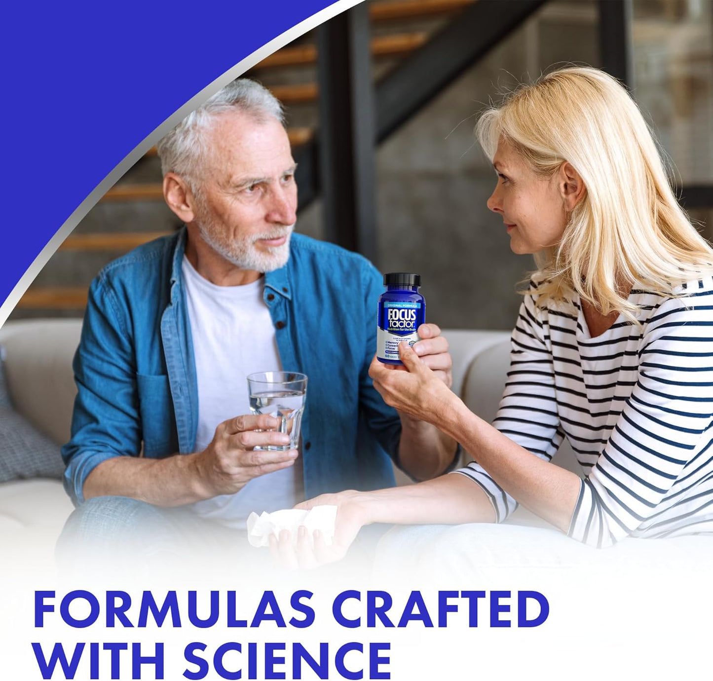 Memory & Concentration Brain Supplement with Vitamins B6, B12, D, Bacopa Monnieri & Tyrosine - 60 Count