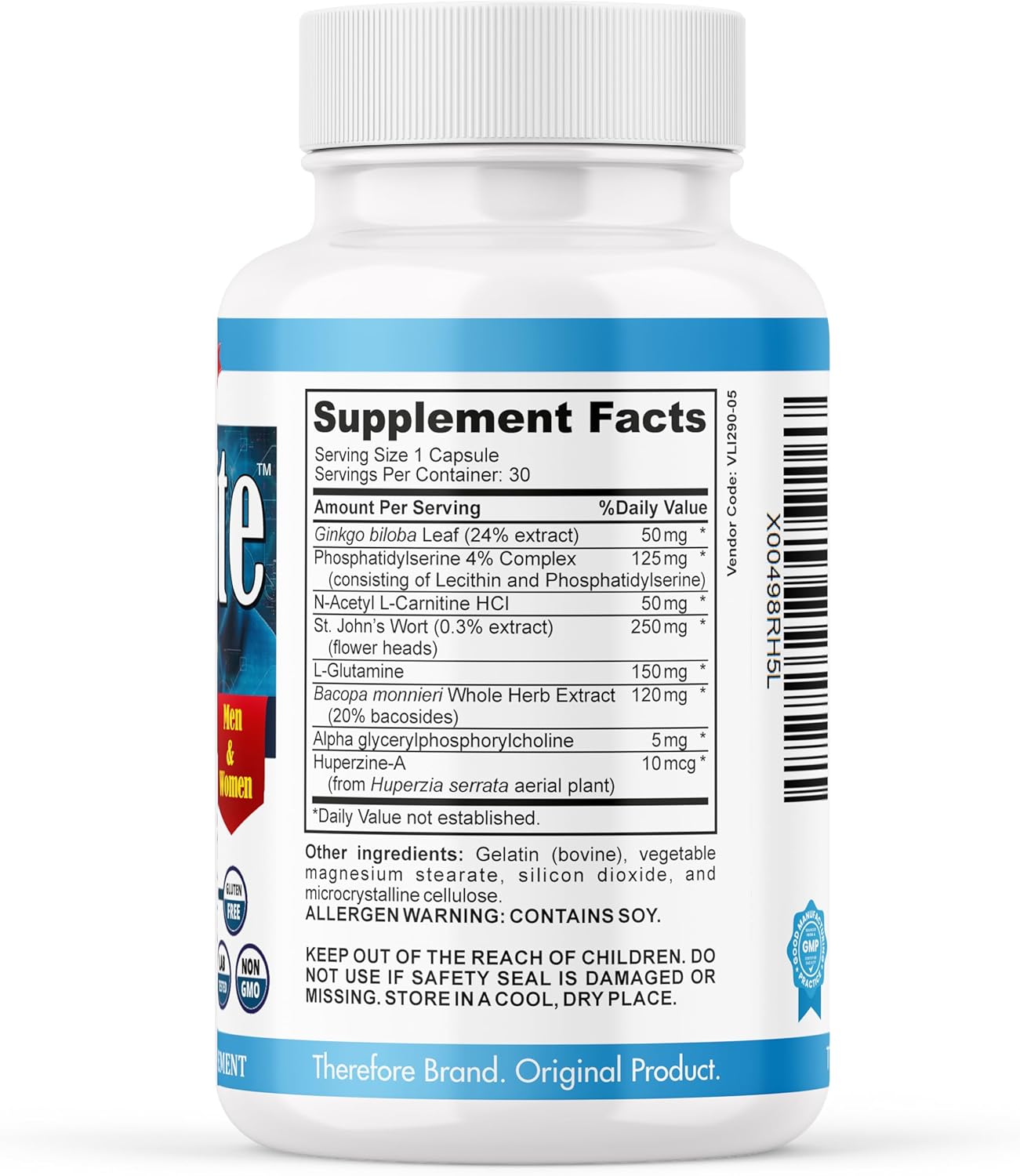 Memory, Focus, and Energy Support Supplement for Adults - Iq-Ignite Nootropics Brain Formula with 30 Capsules