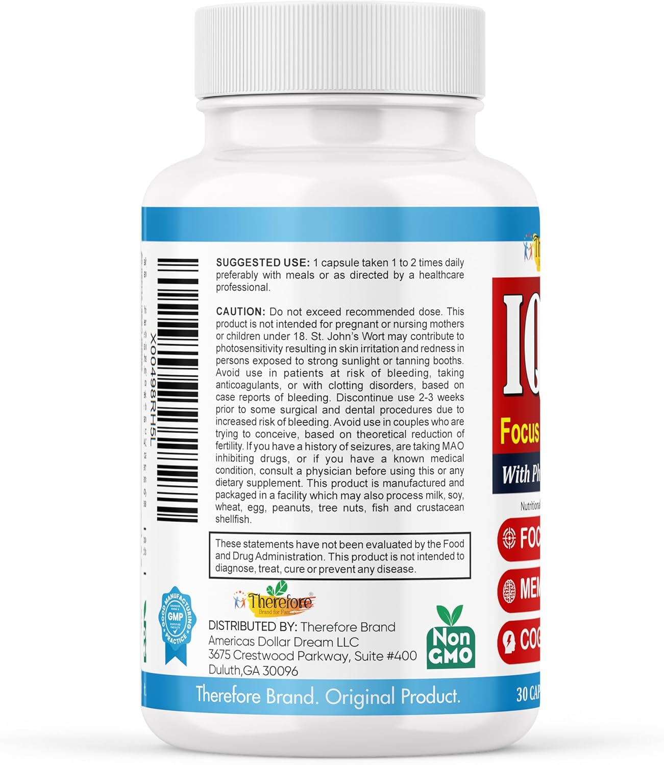 Memory, Focus, and Energy Support Supplement for Adults - Iq-Ignite Nootropics Brain Formula with 30 Capsules