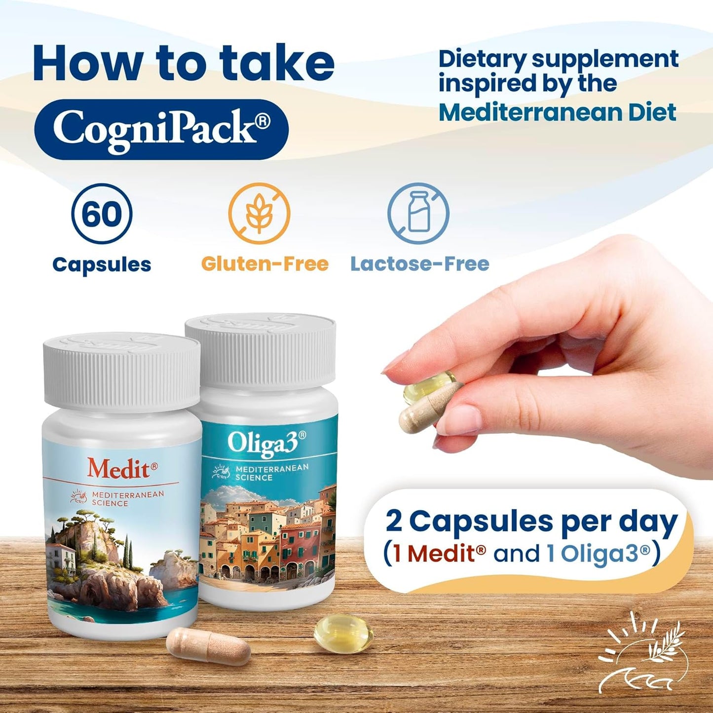 Memory & Focus Boosting Vitamins with Omega-3, Vitamin E, D, Magnesium, Zinc, Selenium, Saffron - CogniPack