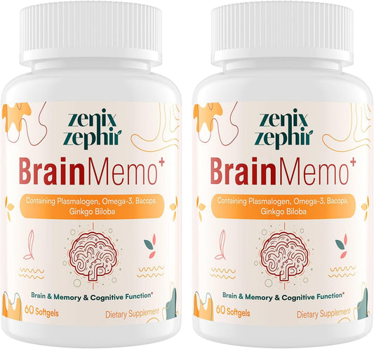 Memory Focus Supplement with Omega-3, Bacopa, and Plasmalogens for Cognitive Function - Concentration and Memory Support - Non-GMO Softgels