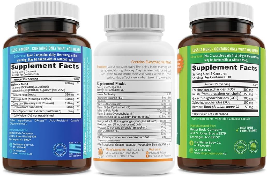 Menokit Bundle: Menopause Vitamins for Joint Aches, Energy, Clarity, and Gut Health | Provitalize, Previtalize, inergyPLUS | Value Pack